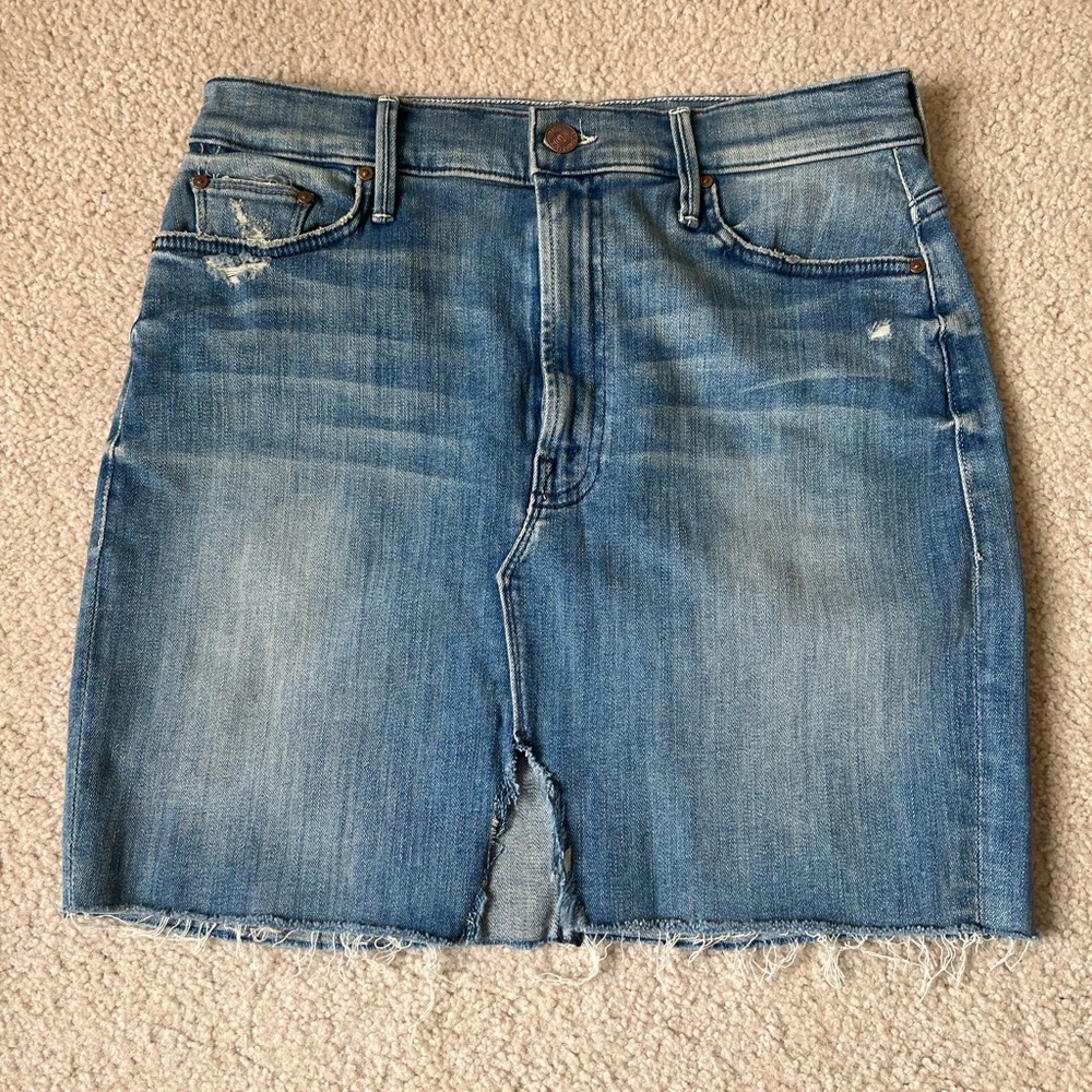 Mother denim The Sacred Slit denim mini skirt size 28